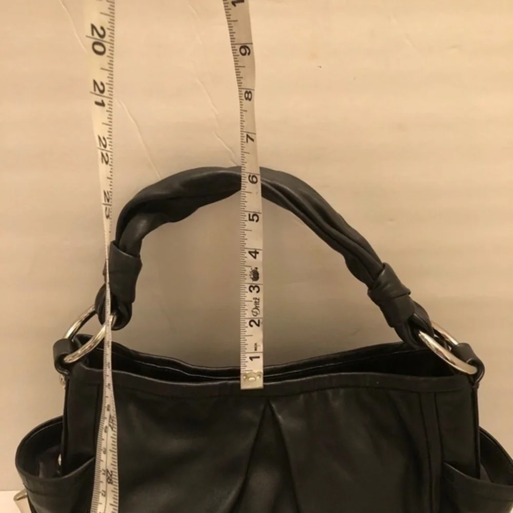 Coach black leather Parker hobo pleaded bag